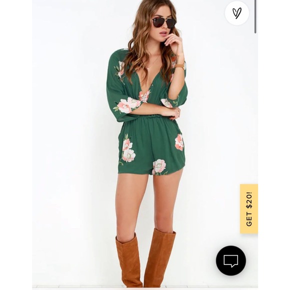 O'Neill Indica Green long sleeved Floral Print Romper size small - Picture 3 of 12